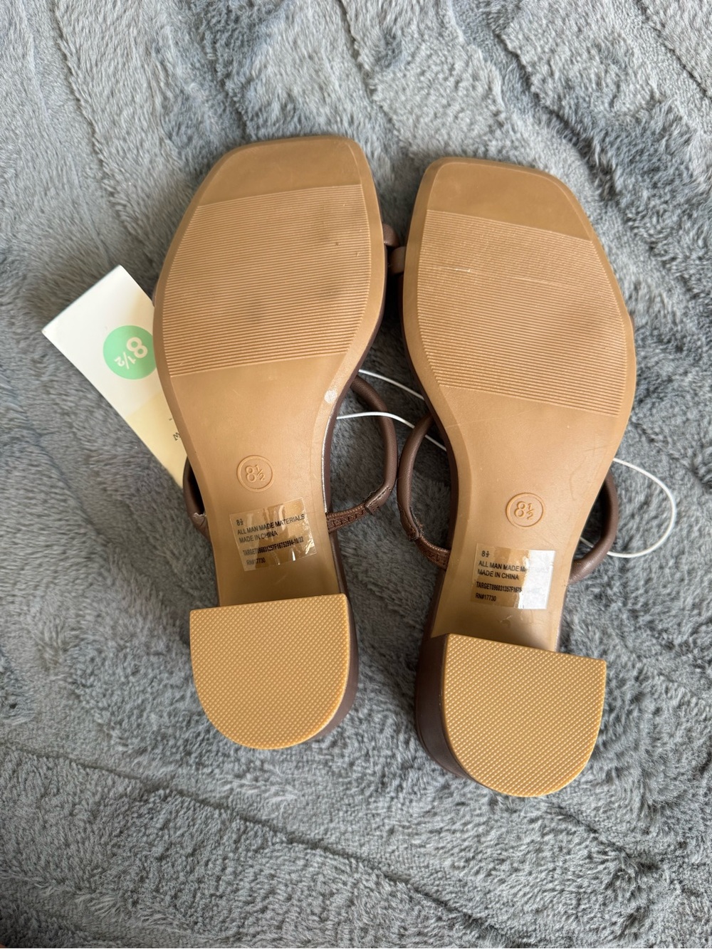 NWT - a new day Brown Double-Strap Square-Toe Block Heel Sandals - Picture 4 of 4